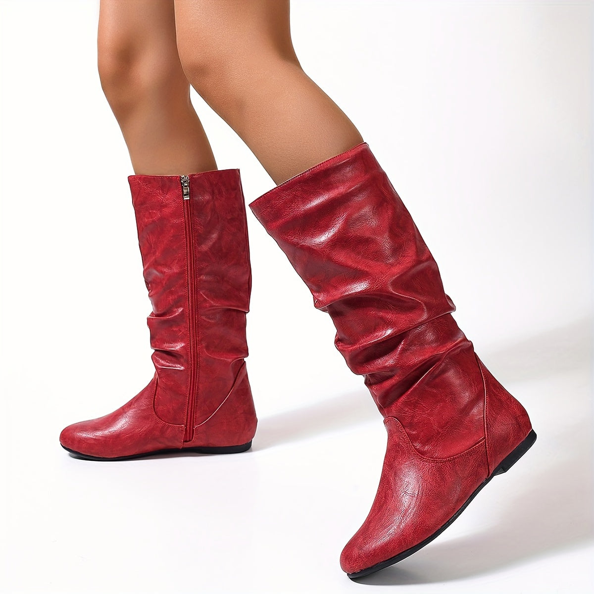 Women's Relaxed Slouchy Flat Knee-High Boots