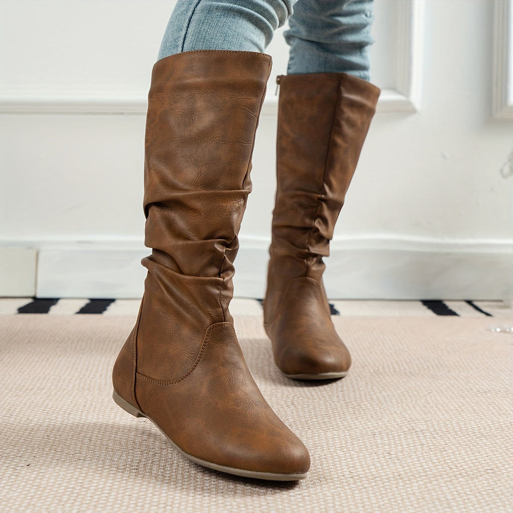 Women's Relaxed Slouchy Flat Knee-High Boots
