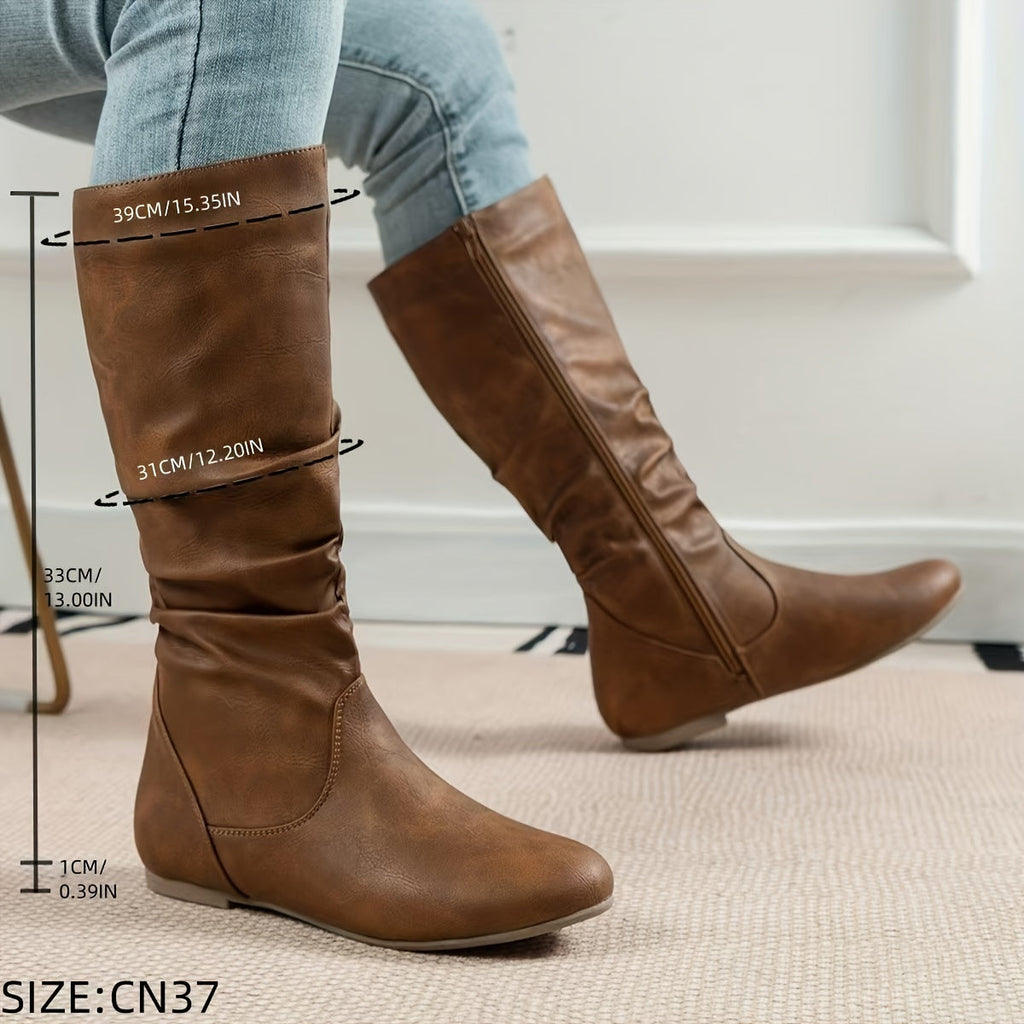 Women's Relaxed Slouchy Flat Knee-High Boots