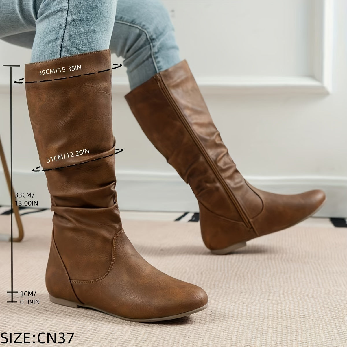 Women's Relaxed Slouchy Flat Knee-High Boots