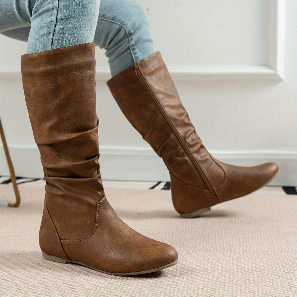 Women's Relaxed Slouchy Flat Knee-High Boots