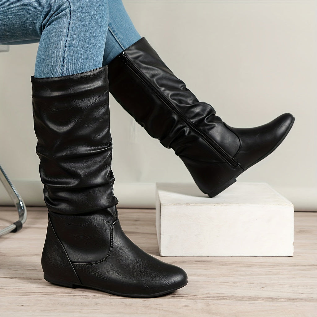 Women's Relaxed Slouchy Flat Knee-High Boots