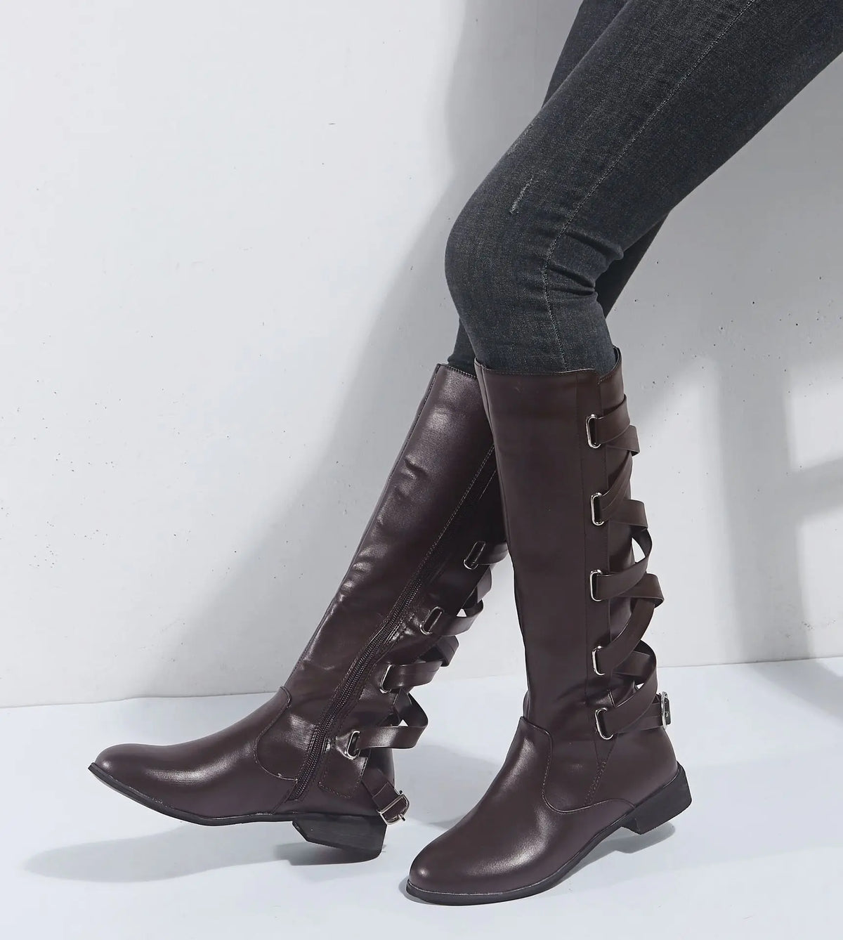 Women's Tall Equestrian Buckle Detail Pull-On Boots