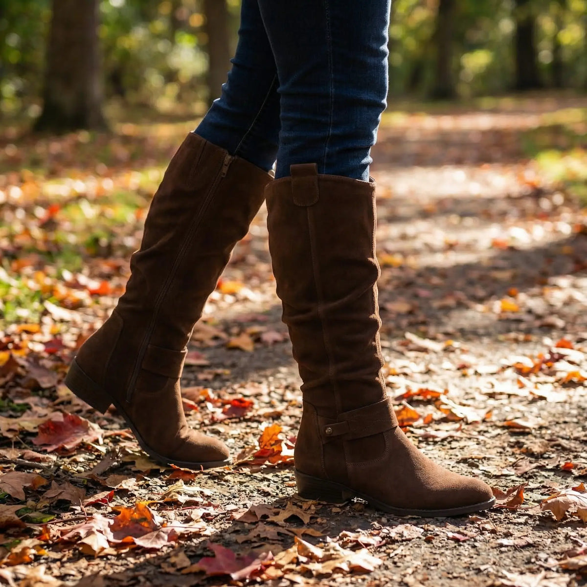 Women's Slouchy Tall Boots with Draped Gathered Shaft