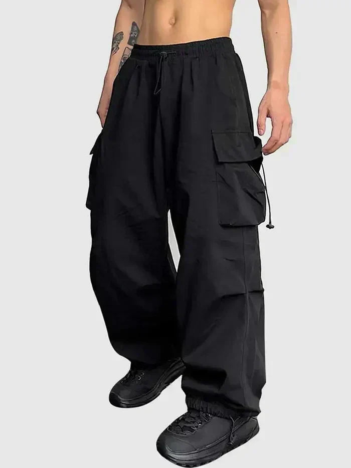 Men's Loose Streetwear Wide-Leg Utility Pants