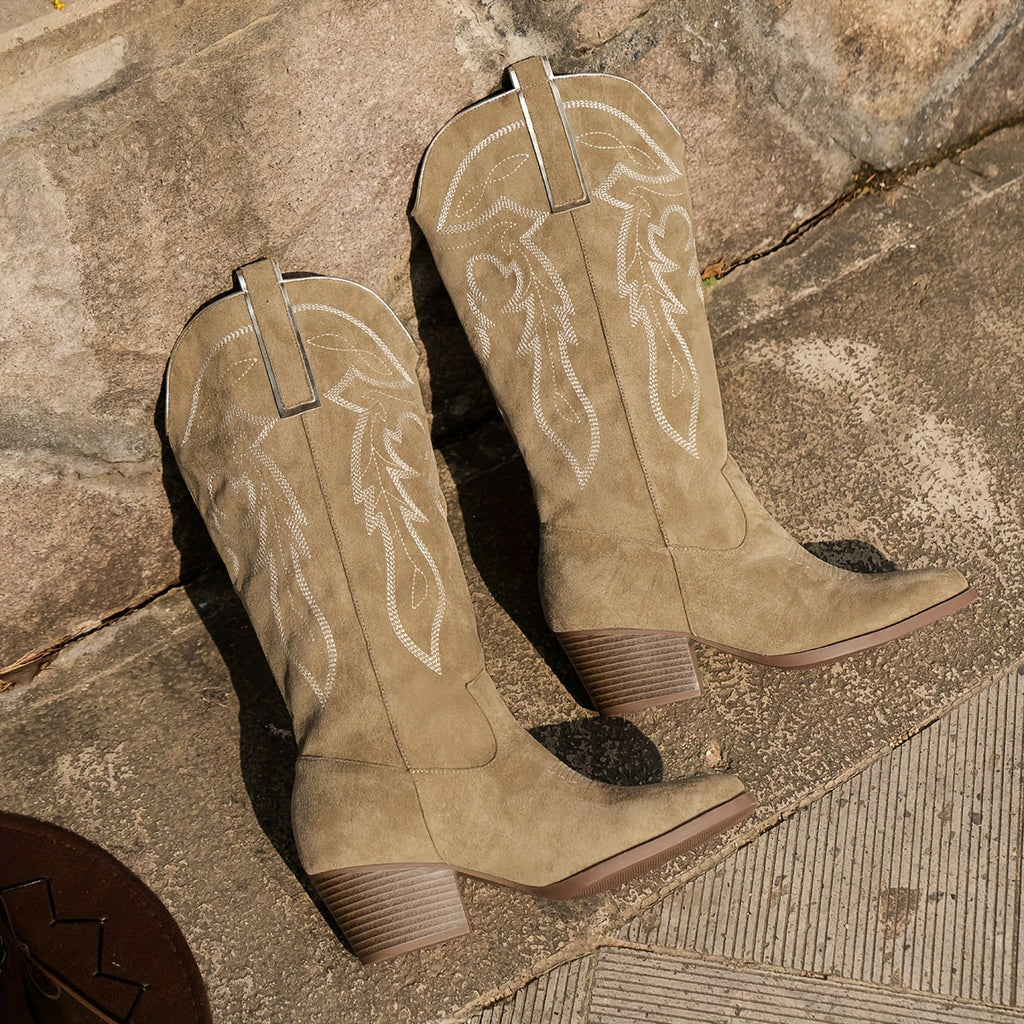 Women's Roomy Fit Cowgirl Boots with Slouch Shaft