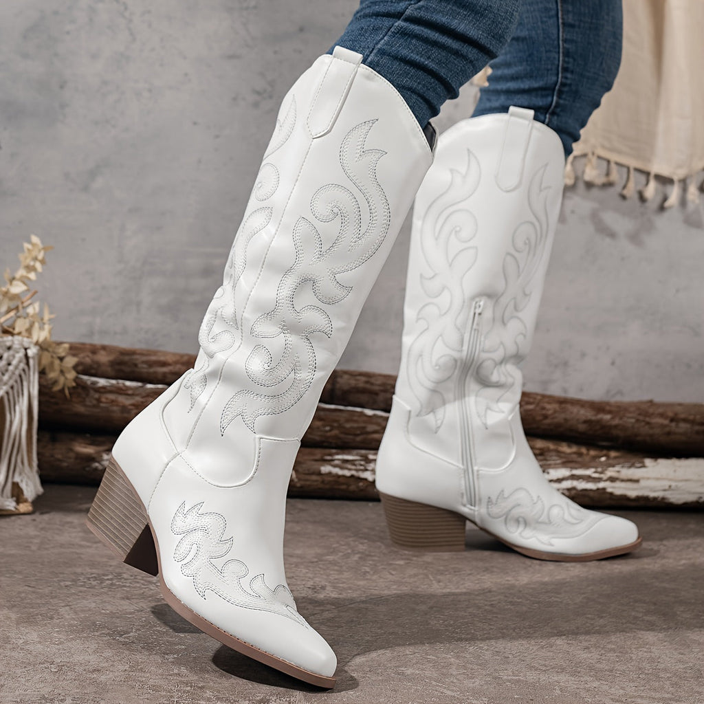 Women's Lived-In Look Slouch Cowgirl Boots, Wide Calf