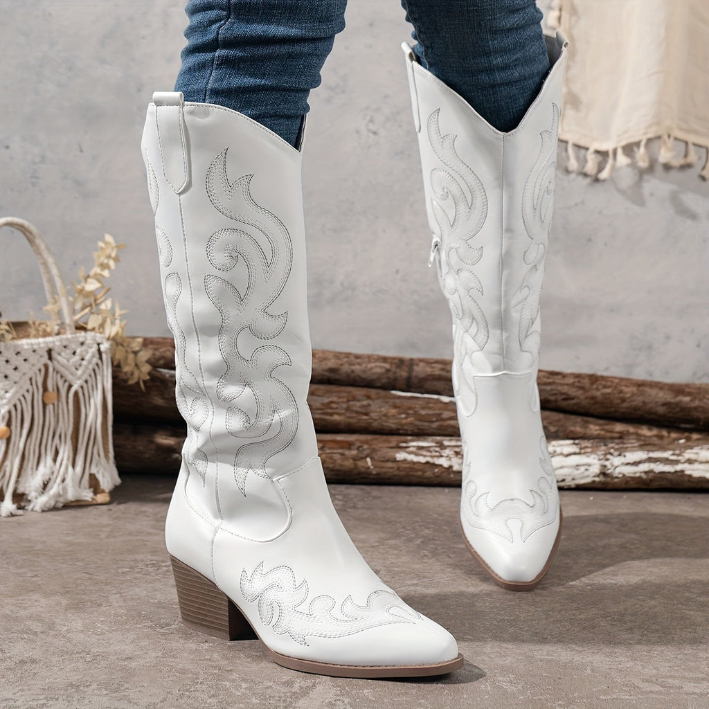 Women's Lived-In Look Slouch Cowgirl Boots, Wide Calf