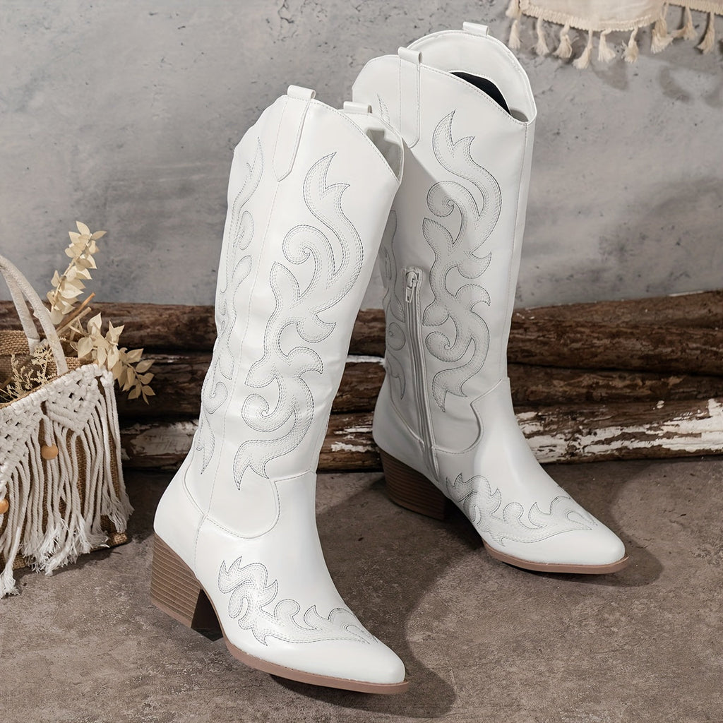Women's Lived-In Look Slouch Cowgirl Boots, Wide Calf
