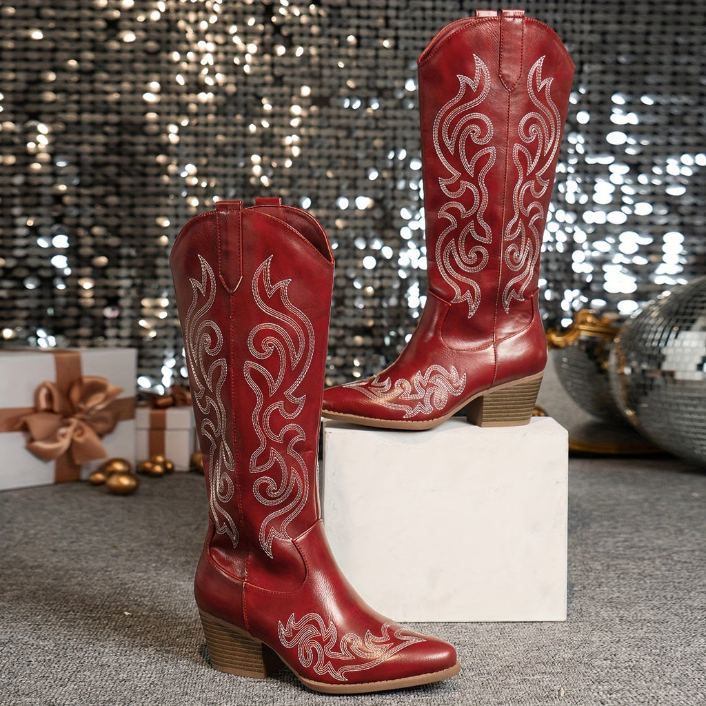 Women's Lived-In Look Slouch Cowgirl Boots, Wide Calf