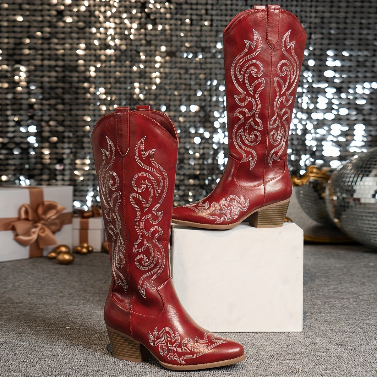 Women's Lived-In Look Slouch Cowgirl Boots, Wide Calf
