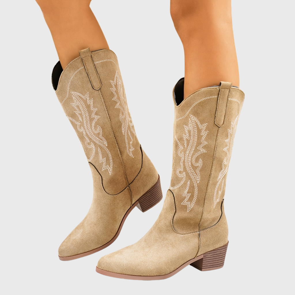 Women's Western Style Pull-On Boots for Wide Calves