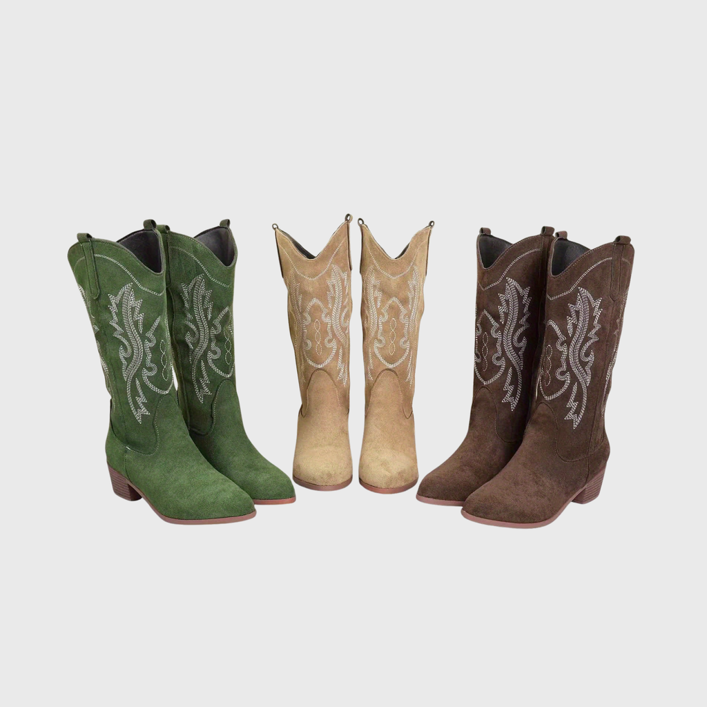 Women's Western Style Pull-On Boots for Wide Calves