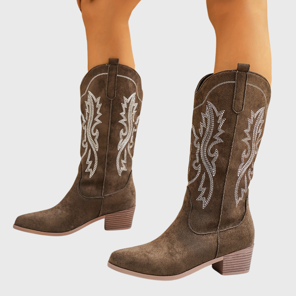 Women's Western Style Pull-On Boots for Wide Calves