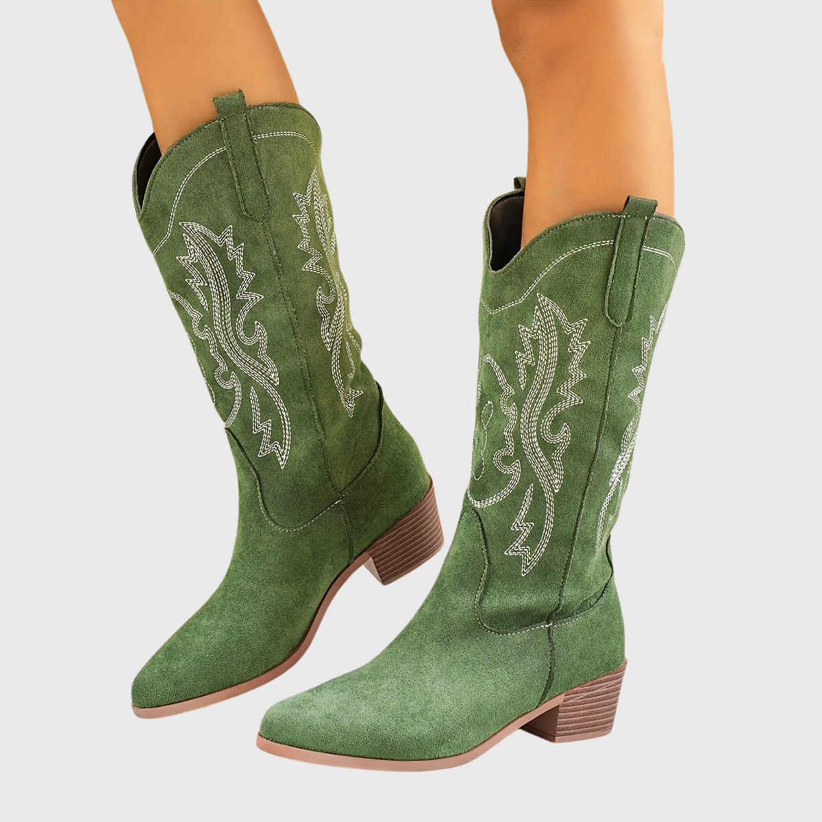 Women's Western Style Pull-On Boots for Wide Calves