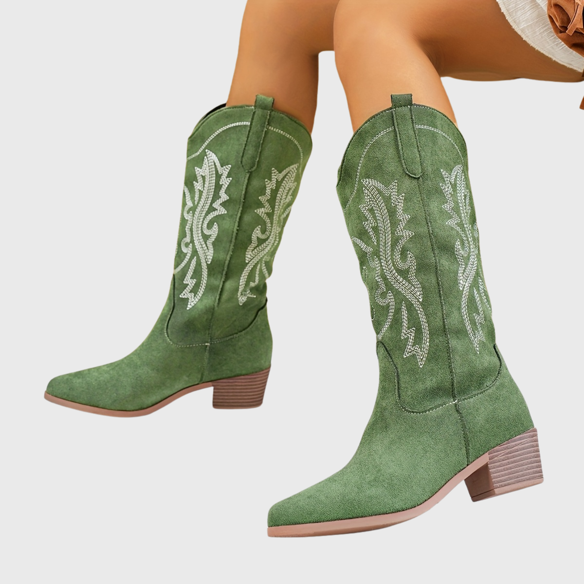 Women's Western Style Pull-On Boots for Wide Calves