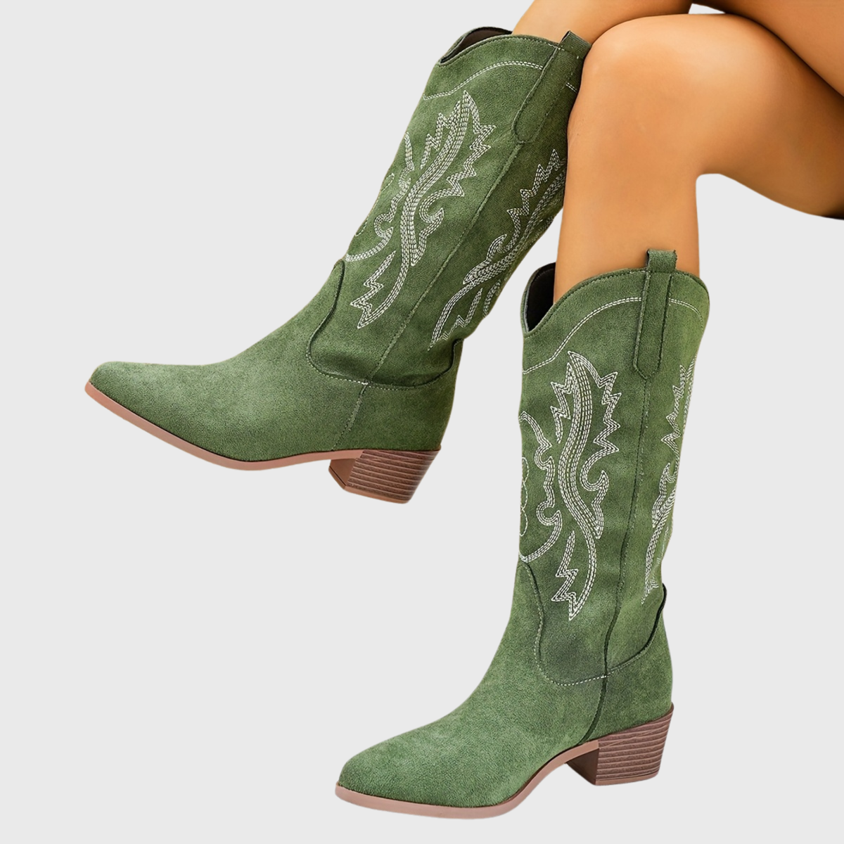 Women's Western Style Pull-On Boots for Wide Calves