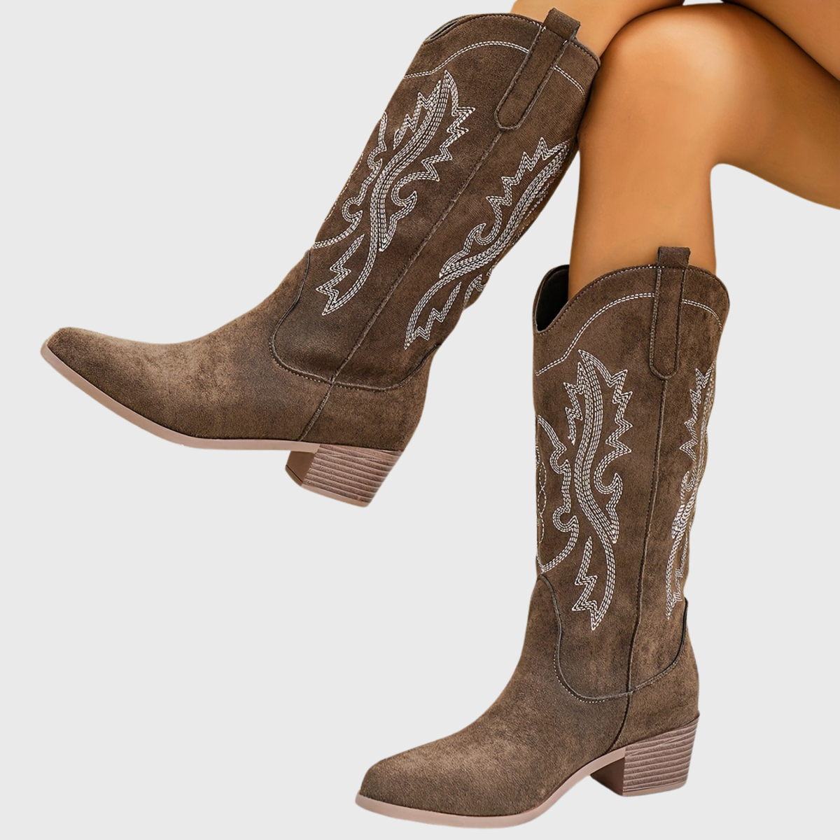 Women's Western Style Pull-On Boots for Wide Calves