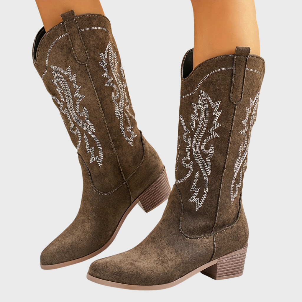 Women's Western Style Pull-On Boots for Wide Calves