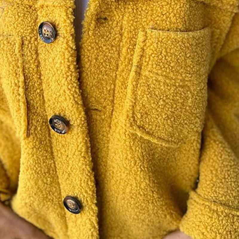 Women's Textured Quilted Jacket with Front Buttons and Pockets