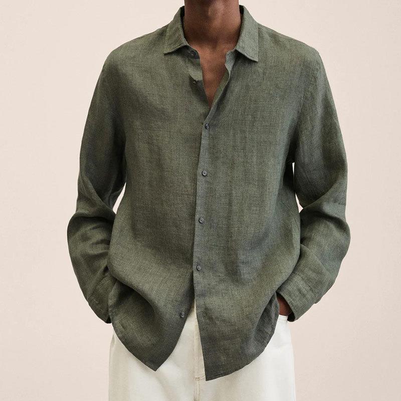 Men's Smart Casual Relaxed Button-Down Layering Shirt