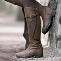 Women's Knee-High Equestrian Leather Boots with Slip-Resistant Sole