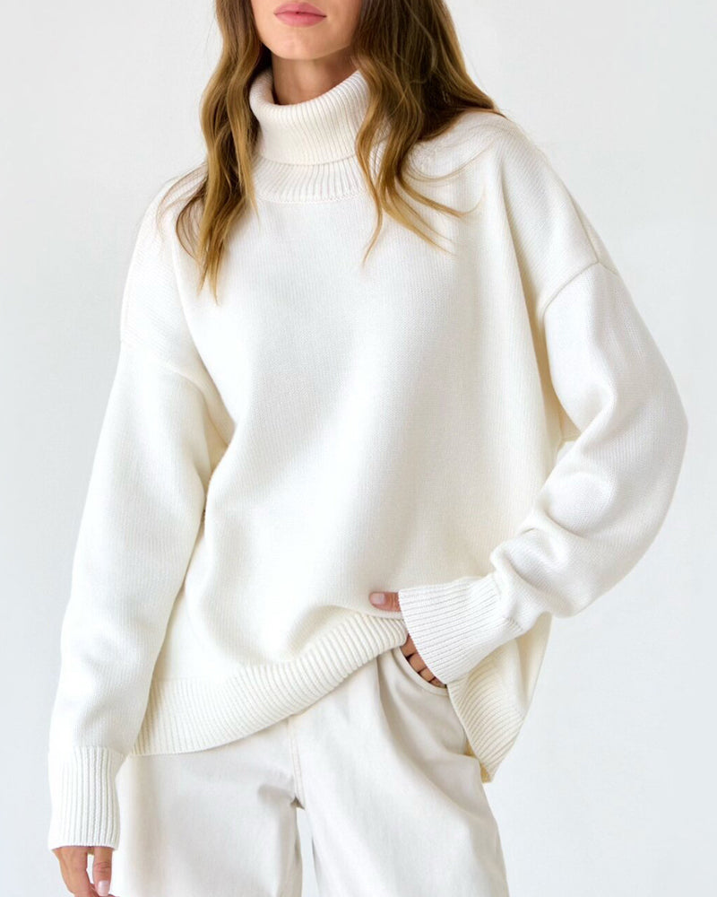 Women's Everyday Layering Loose High Neck Sweater