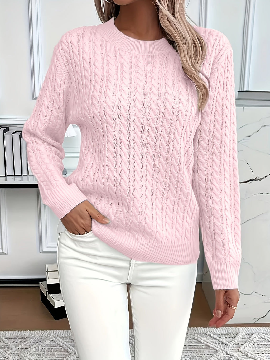 Women's Easy-Fit Classic Cable Sweater