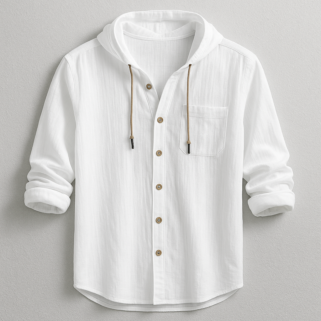 Men's Casual Hood Detail Layering Overshirt