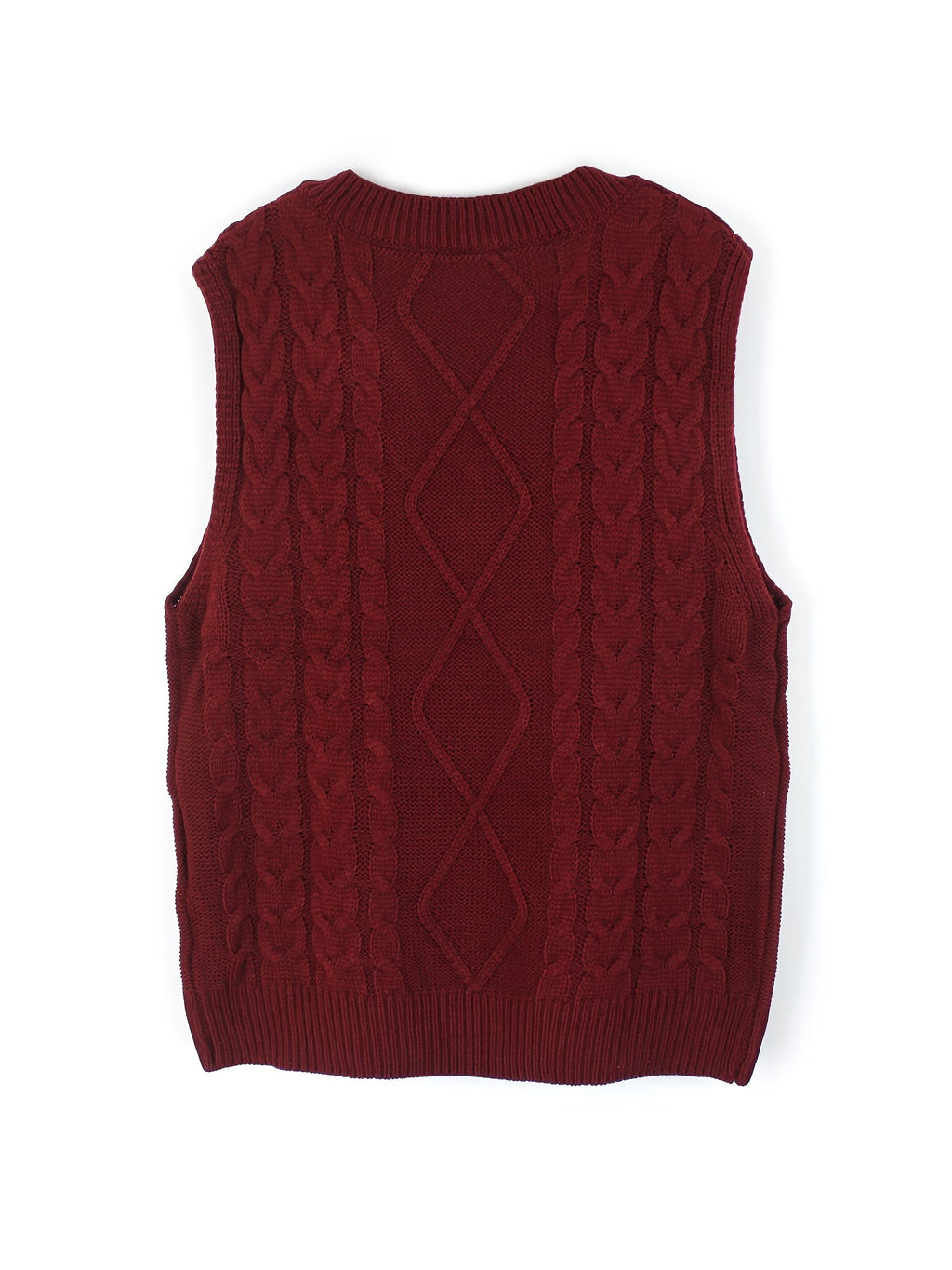 Women's Layering Knit Vest with Cable Pattern