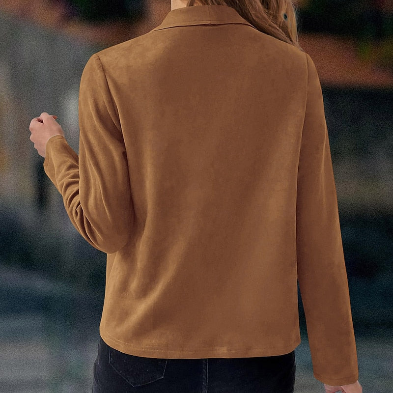 Women's Elegant Cascading Open Jacket for Layering