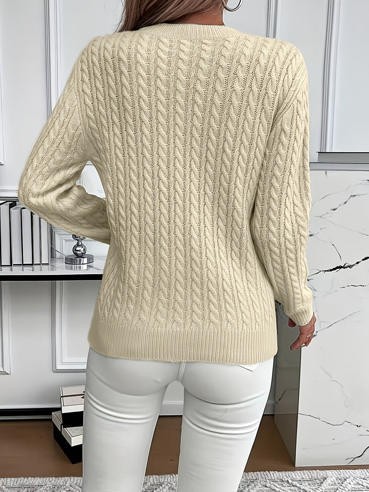 Women's Easy-Fit Classic Cable Sweater