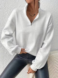Women's Roomy Half-Zip Knit Pullover with Neat Collar