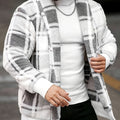 Men's Cozy Plaid-Look Loose-Fit Brushed Jacket