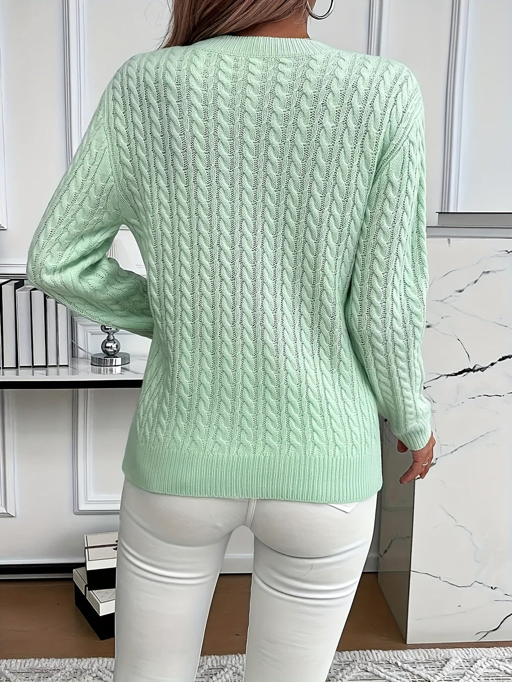 Women's Easy-Fit Classic Cable Sweater