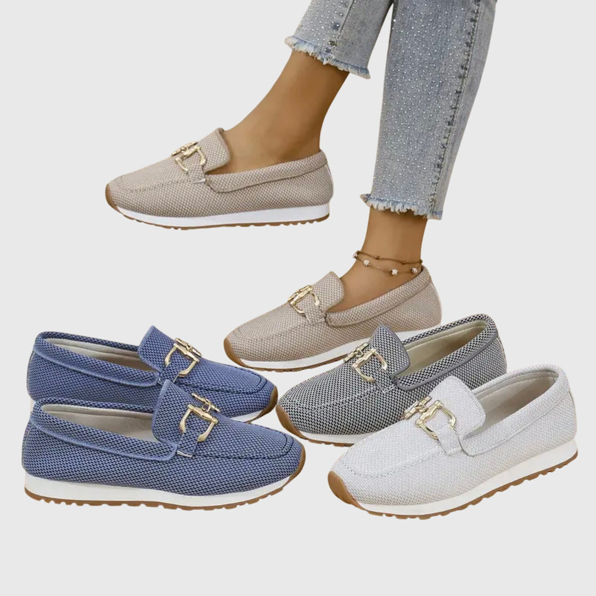 Women's Supportive Horsebit Detail Comfort Slip-Ons