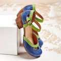 Women's Playful Paneled Secure Strap Vintage Flat Shoes