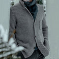 Men's Soft Rib Knit Buttoned Cardigan Sweater with Pockets