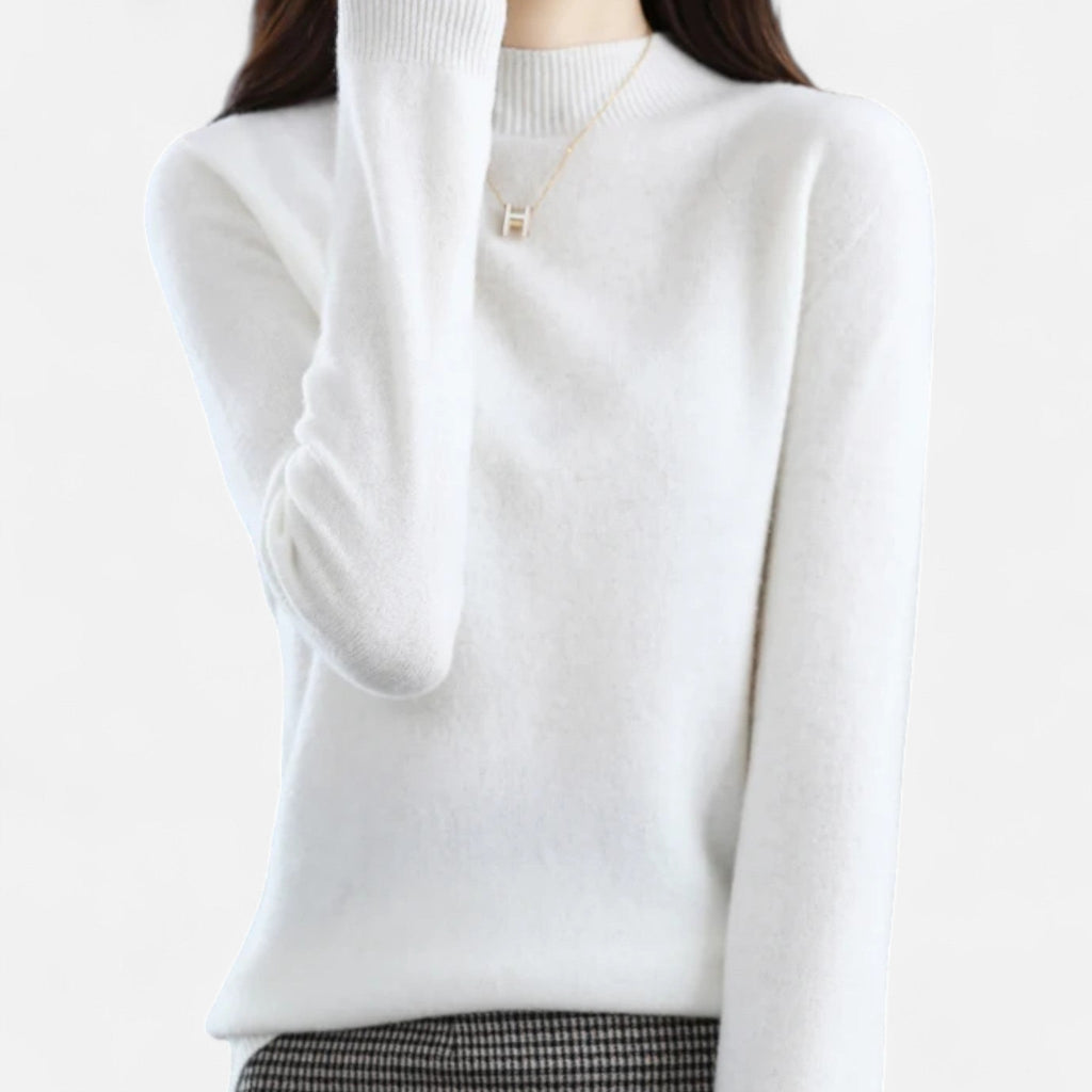 Women's Fall Winter Pure Wool Half Turtleneck Sweater