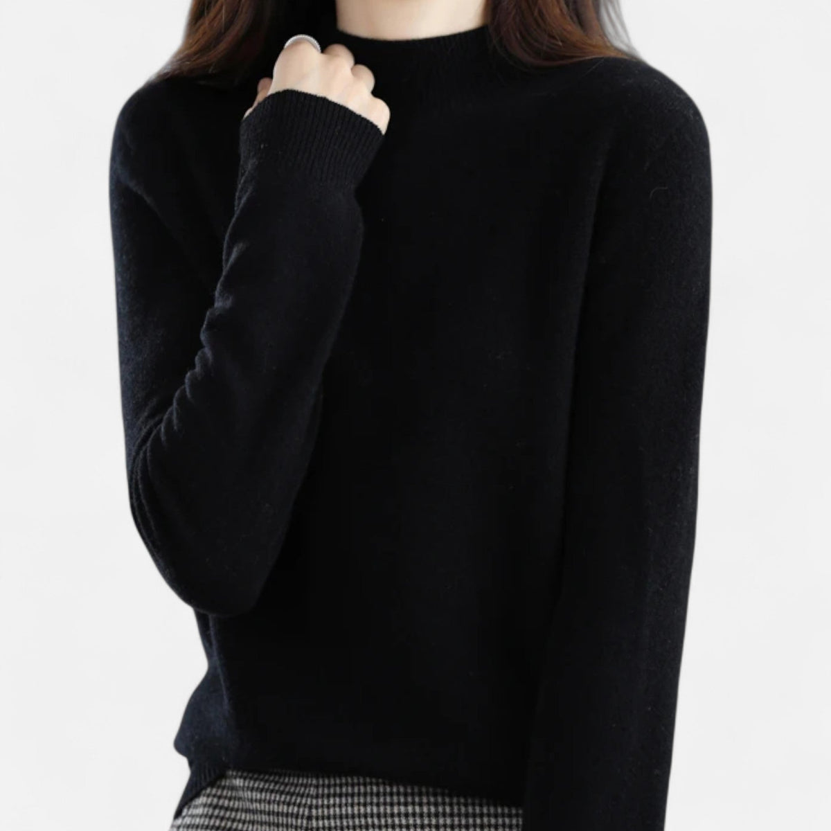 Women's Fall Winter Pure Wool Half Turtleneck Sweater