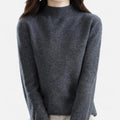 Women's Fall Winter Pure Wool Half Turtleneck Sweater
