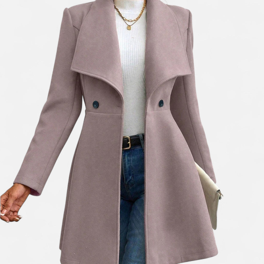 Women's Tailored Lapel Winter Topcoat in Wool Blend