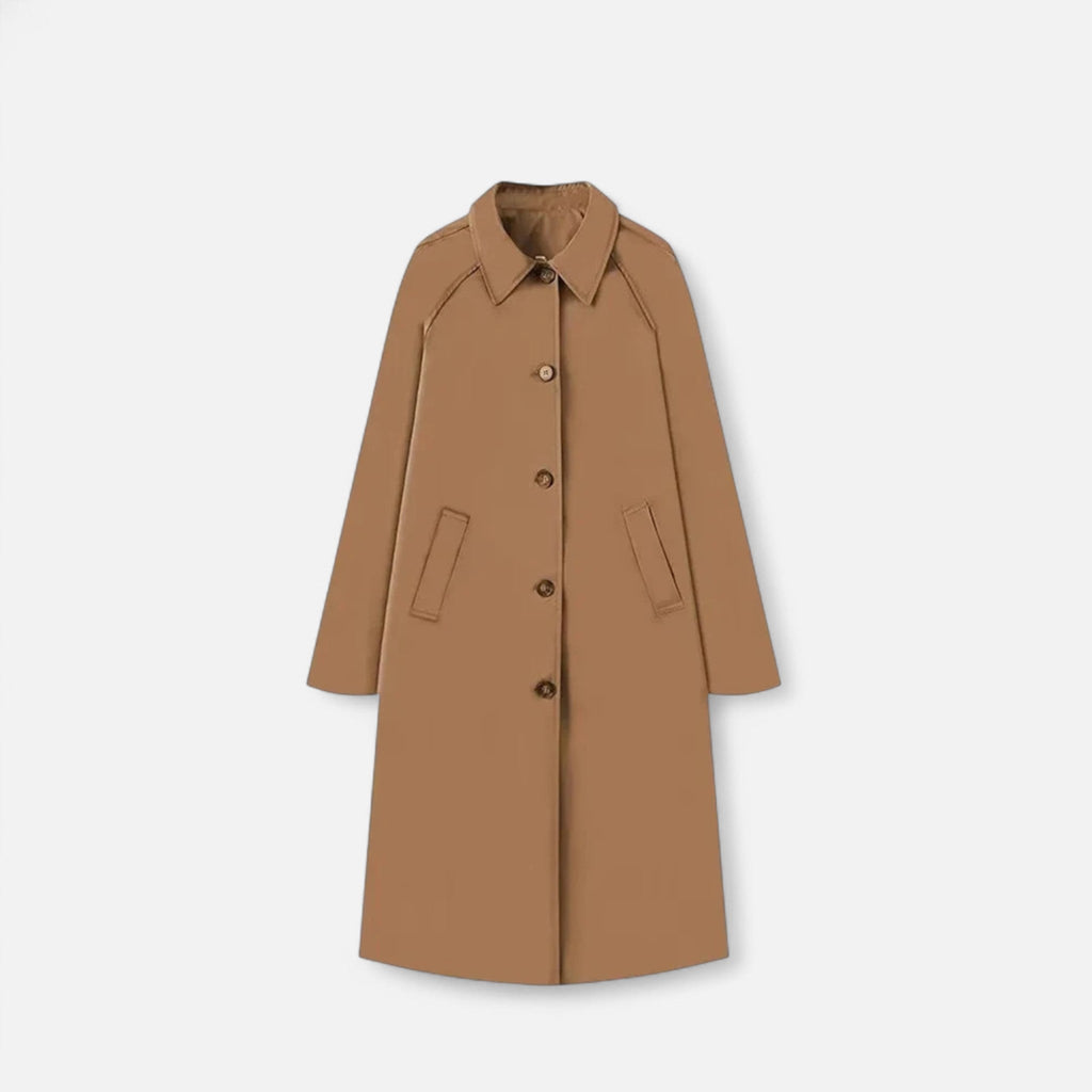 Women's Long Vintage Style Single-Breasted Raincoat