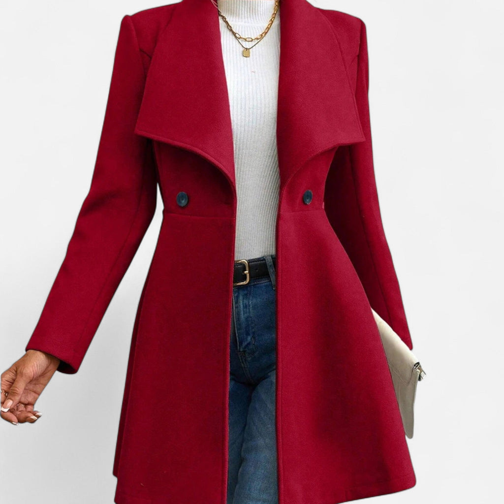 Women's Tailored Lapel Winter Topcoat in Wool Blend