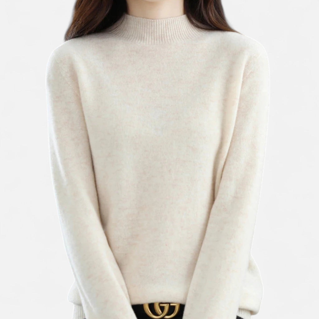 Women's Fall Winter Pure Wool Half Turtleneck Sweater