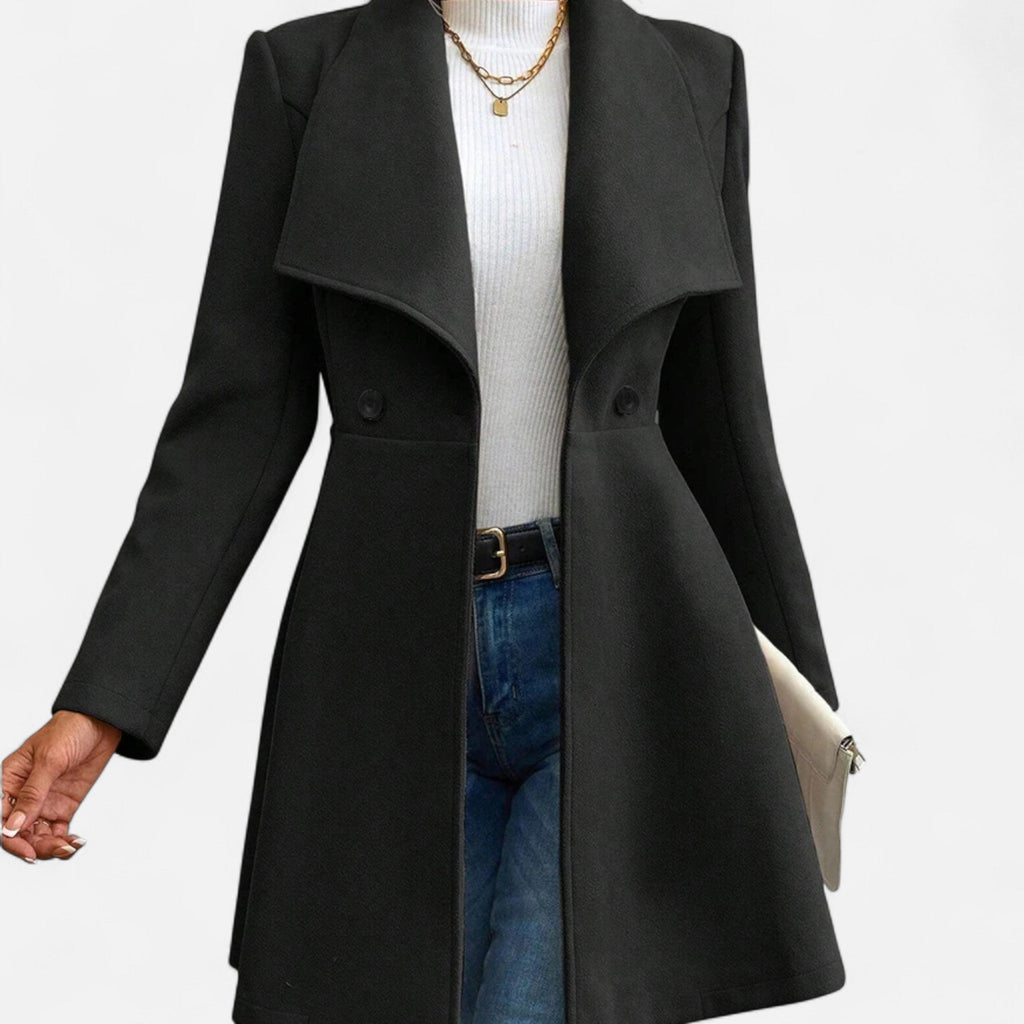 Women's Tailored Lapel Winter Topcoat in Wool Blend