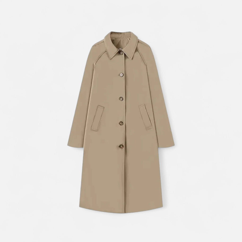 Women's Long Vintage Style Single-Breasted Raincoat