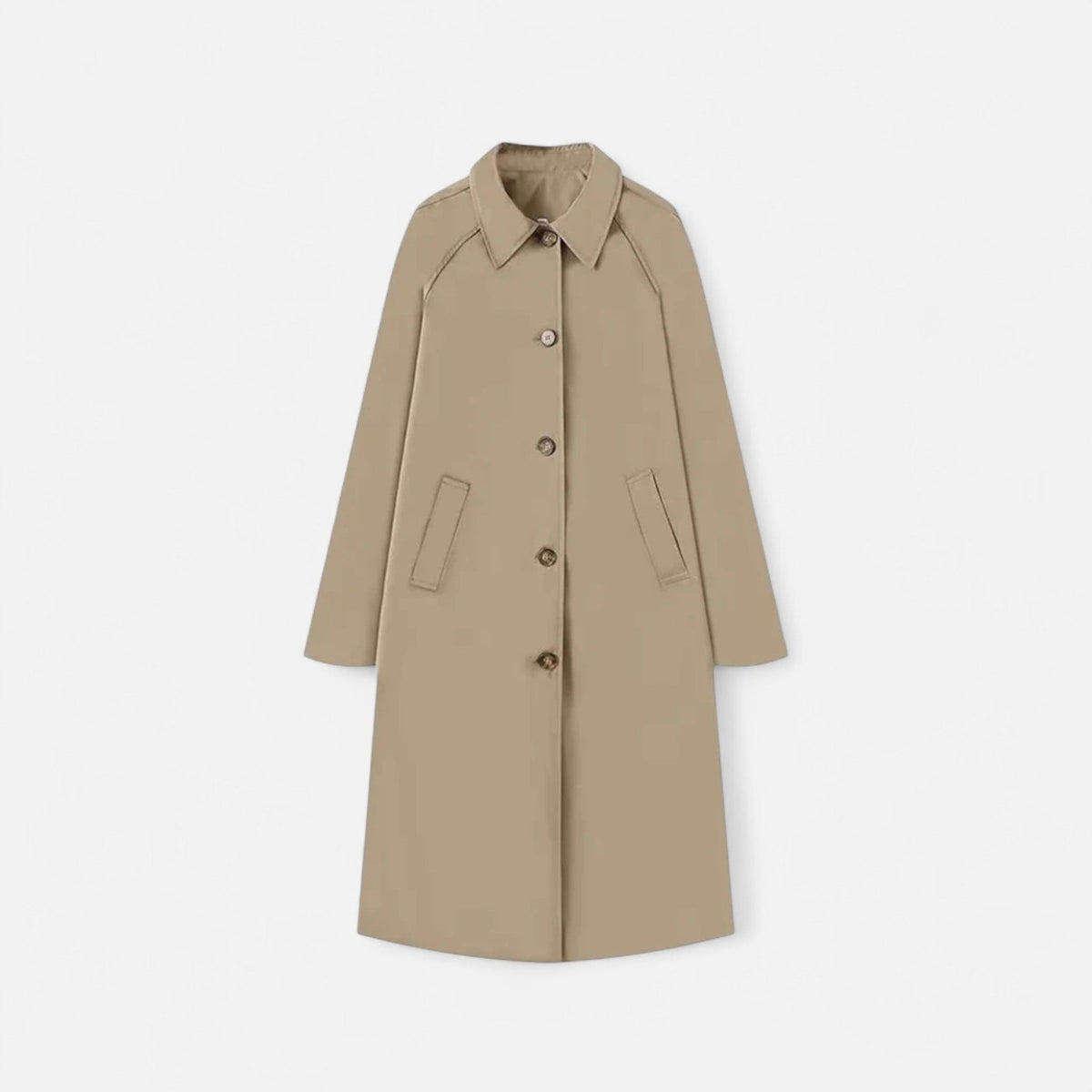 Women's Long Vintage Style Single-Breasted Raincoat