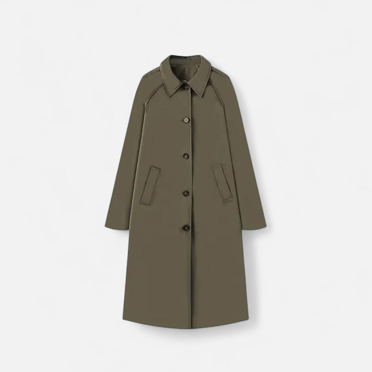 Women's Long Vintage Style Single-Breasted Raincoat