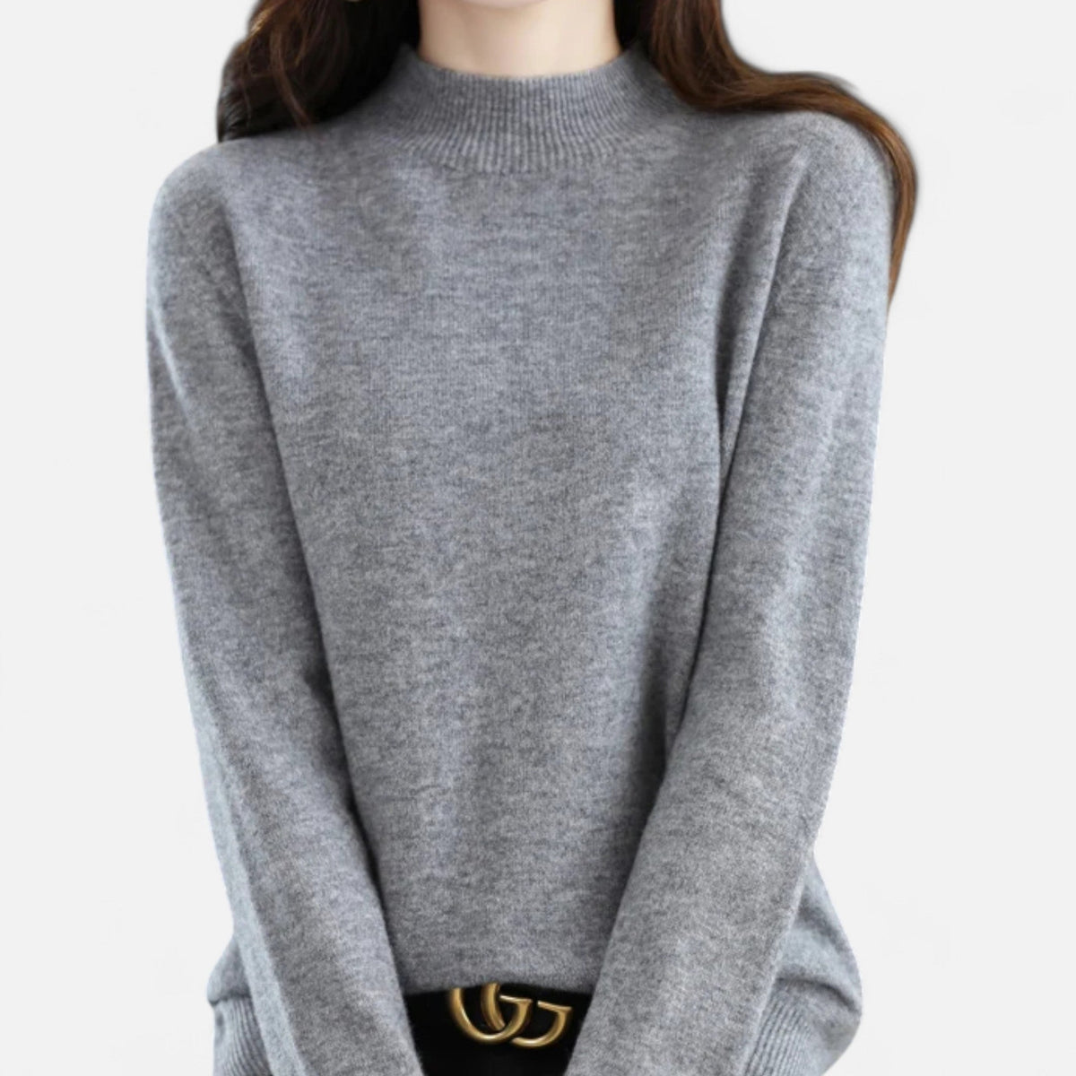 Women's Fall Winter Pure Wool Half Turtleneck Sweater